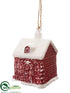 Silk Plants Direct Snowed House Ornament - Red Snow - Pack of 6