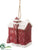 Snowed House Ornament - Red Snow - Pack of 8
