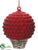 Ball Tree Ornament - Red Silver - Pack of 6