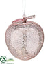 Silk Plants Direct Mercury Glass Apple Ornament - Pink - Pack of 3