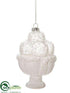 Silk Plants Direct Ice Cream Sundae Ornament - White Clear - Pack of 4