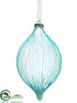 Silk Plants Direct Finial Ornament - Blue - Pack of 6
