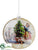 Christmas Scene Glass Ornament - Mixed - Pack of 12