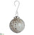 Marble Look Glass Ball Ornament - White Marble - Pack of 6