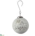 Silk Plants Direct Merry Christmas Glass Ball Ornament - White - Pack of 4