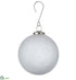 Silk Plants Direct Glass Ball Ornament - White Frosted - Pack of 4