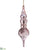 Glass Finial Ornament - Pink Antique - Pack of 4
