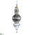 Glass Finial Ornament - Silver Antique - Pack of 4