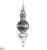 Silk Plants Direct Glass Finial Ornament - Silver  - Pack of 4