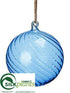 Silk Plants Direct Ball Ornament - Blue - Pack of 12