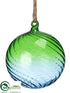 Silk Plants Direct Ball Ornament - Green Blue - Pack of 12