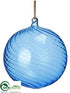 Silk Plants Direct Ball Ornament - Blue - Pack of 6