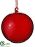 Silk Plants Direct Glass Ball Ornament - Red - Pack of 6