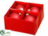 Silk Plants Direct Ball Ornament - Red - Pack of 2