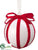 Ball Ornament - Red White - Pack of 4