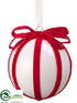 Silk Plants Direct Ball Ornament - Red White - Pack of 4
