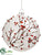 Berry Ball Ornament - White Red - Pack of 6