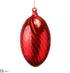 Silk Plants Direct Swirl Glass Egg Ornament - Red - Pack of 4