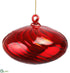 Silk Plants Direct Swirl Glass Onion Ornament - Red - Pack of 4