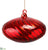 Swirl Glass Onion Ornament - Red - Pack of 6