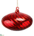 Silk Plants Direct Swirl Glass Onion Ornament - Red - Pack of 6