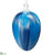 Glass Egg Ornament - Blue White - Pack of 6