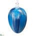 Silk Plants Direct Glass Egg Ornament - Blue White - Pack of 6