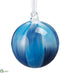 Silk Plants Direct Glass Ball Ornament - Blue White - Pack of 6