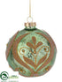 Silk Plants Direct Ball Ornament - Green Gold - Pack of 6