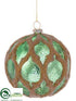 Silk Plants Direct Ball Ornament - Green Gold - Pack of 6