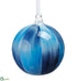 Silk Plants Direct Glass Ball Ornament - Blue White - Pack of 6