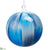 Glass Ball Ornament - Blue White - Pack of 6