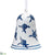Glass Bell Ornament - White Blue - Pack of 4