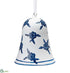 Silk Plants Direct Glass Bell Ornament - White Blue - Pack of 4