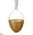 Glittered Glass Egg Ornament - Gold Clear - Pack of 6