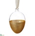 Silk Plants Direct Glittered Glass Egg Ornament - Gold Clear - Pack of 6
