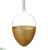 Glittered Glass Egg Ornament - Gold Clear - Pack of 6