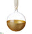 Glittered Glass Ball Ornament - Gold Clear - Pack of 6