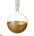 Silk Plants Direct Glittered Glass Ball Ornament - Gold Clear - Pack of 6