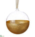 Silk Plants Direct Glittered Glass Ball Ornament - Gold Clear - Pack of 6