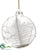 Pine Ball Ornament - White - Pack of 6