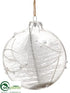 Silk Plants Direct Pine Ball Ornament - White - Pack of 6