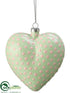 Silk Plants Direct Polka Dot Heart Ornament - Green Pink - Pack of 12