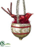 Silk Plants Direct Birdnest Ornament - Red Gold - Pack of 12