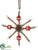 Snowflake Ornament - Gold Red - Pack of 12