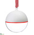 Silk Plants Direct Glass Ball Ornament - White Clear - Pack of 6