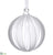 Glass Ball Ornament - Clear Frosted - Pack of 6