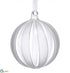 Silk Plants Direct Glass Ball Ornament - Clear Frosted - Pack of 6