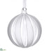 Silk Plants Direct Glass Ball Ornament - Clear Frosted - Pack of 6