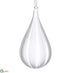 Silk Plants Direct Glass Teardrop Ornament - Clear Frosted - Pack of 6